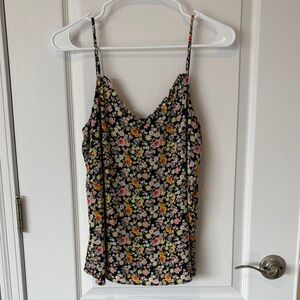 LOFT Black Floral Camisole